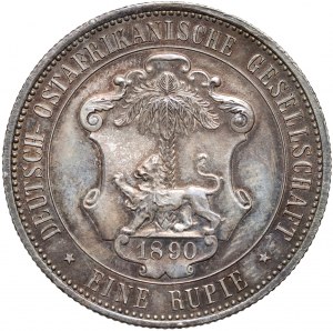 Německo, Německá východní Afrika, Wilhelm II, 1 rupie 1890, Berlín