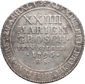 Germania, Anhalt-Bernburg, Alex Friedrich Kristian, 24 Mariengroschen 1796 HS, Silberhütte