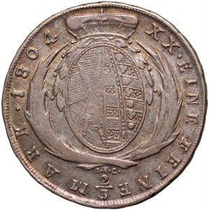 Allemagne, Saxe, Frédéric Auguste III, 2/3 thaler 1804 IEC, Dresde