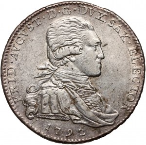 Allemagne, Saxe, Frédéric Auguste III, 1/3 thaler 1792 IEC, Dresde