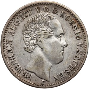 Allemagne, Saxe, Frédéric Auguste II, 1/3 thaler 1853 F, Dresde
