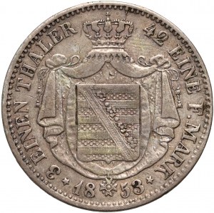 Germany, Saxony, Friedrich August II, 1/3 Thaler 1853 F, Dresden