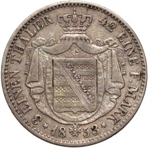 Německo, Sasko, Frederick August II, 1/3 tolaru 1853 F, Drážďany