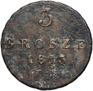 Księstwo Warszawskie, Fryderyk August I, 3 grosze 1813 IB, Warszawa