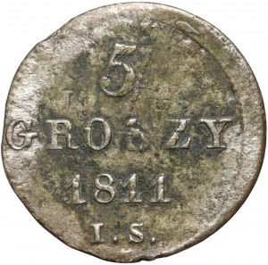 Varšavské kniežatstvo, Fridrich August I., 5 groszy 1811 IS, Varšava - široká orlica, menšia číslica 5