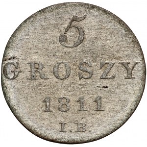 Varšavské kniežatstvo, Fridrich August I., 5 groszy 1811 IB, Varšava