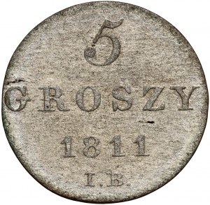 Ducato di Varsavia, Federico Augusto I, 5 groszy 1811 IB, Varsavia