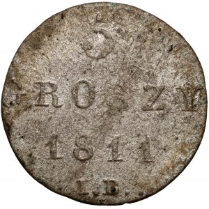 Księstwo Warszawskie, Fryderyk August I, 5 groszy 1811 IB, Warszawa - cyfry daty większe