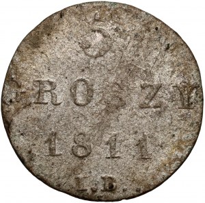 Duché de Varsovie, Frédéric Auguste Ier, 5 groszy 1811 IB, Varsovie - date en chiffres plus grands