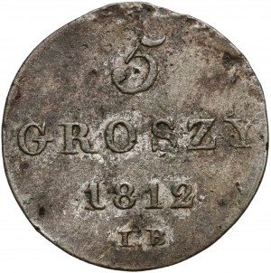 Księstwo Warszawskie, Fryderyk August I, 5 groszy 1812 IB, Warszawa - orzeł innego kształtu
