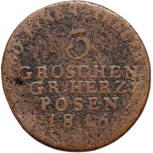 Granducato di Posen, 3 grosze 1816 B, Wrocław