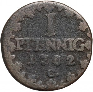Niemcy, Saksonia, Fryderyk August III, Pfennig 1782 C, Drezno