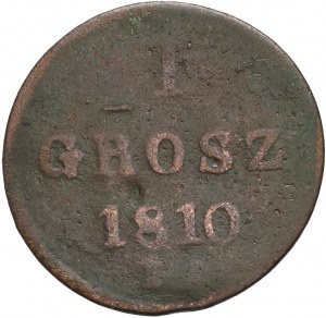 Herzogtum Warschau, Friedrich August I., 1 Pfennig 1810 IS, Warschau - breiter Adler, große Ziffern im Datum