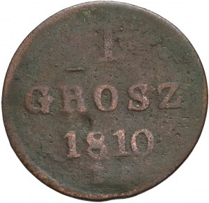 Duché de Varsovie, Frédéric Auguste Ier, 1 penny 1810 IS, Varsovie - aigle large, grands chiffres à la date