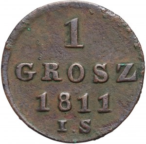 Herzogtum Warschau, Friedrich August I., 1 Groschen 1811 IS, Warschau - Adler und Kranz einer anderen Anordnung