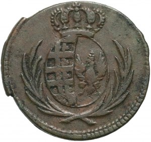 Duché de Varsovie, Frédéric Auguste Ier, 1 penny 1811 IS, Varsovie - petit aigle dans l'écu, chiffres comprimés dans la date