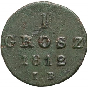 Księstwo Warszawskie, Fryderyk August I, 1 grosz 1812 IB, Warszawa