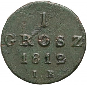 Varšavské kniežatstvo, Fridrich August I., 1 grosz 1812 IB, Varšava