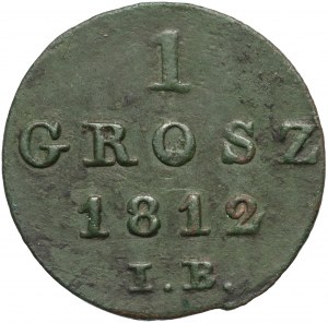 Herzogtum Warschau, Friedrich August I., 1 Pfennig 1812 IB, Warschau - 
