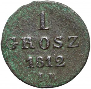 Duché de Varsovie, Frédéric Auguste Ier, 1 penny 1812 IB, Varsovie - date étroite