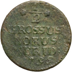 Prussia del Sud, Federico Guglielmo II, 1/2 centesimo 1796 B, Wrocław - in terza linea BORUS