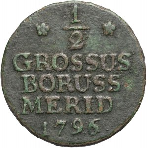 Prussia meridionale, Federico Guglielmo II, 1/2 centesimo 1796 E, Königsberg