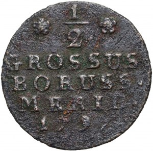 Prussia del Sud, Federico Guglielmo II, 1/2 penny 1797 B, Wrocław