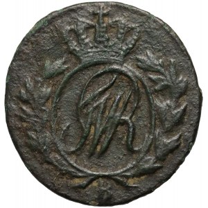 Prusse du Sud, Friedrich Wilhelm II, 1/2 penny 1797 B, Wrocław - grand monogramme, disposition différente des chiffres dans la date.