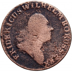 South Prussia, Frederick William II, 1796 B penny, Breslau - on the reverse BORUSS in the otolith legend