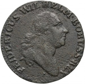 Prusy Południowe, Fryderyk Wilhelm II, 1/2 grosza 1797 E, Królewiec - cyfra 7 w dacie blisko korony