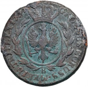 Prussia meridionale, Federico Guglielmo II, trojak 1797 B, Wrocław - corona di fiori diversa sul rovescio