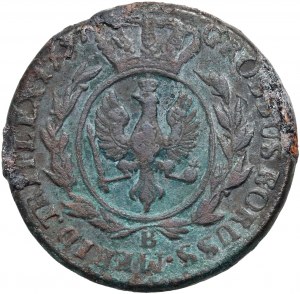 South Prussia, Frederick William II, trojak 1797 B, Breslau - different wreath on reverse side