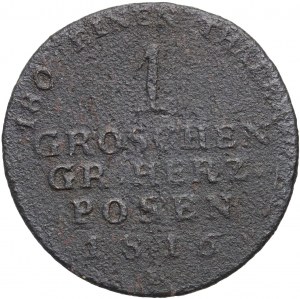 Granducato di Posen, penny 1816 A, Berlino - punto dopo GR e HERZ