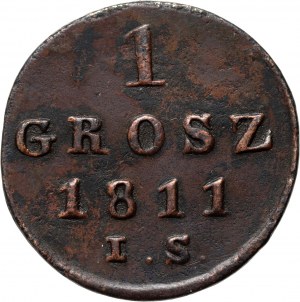 Księstwo Warszawskie, Fryderyk August I, 1 grosz 1811 IS, Warszawa