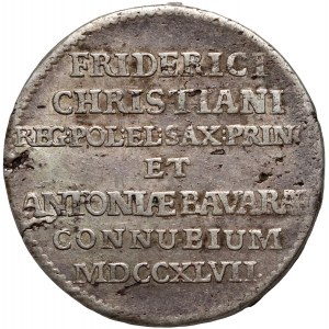 Agosto III, bifoglio nuziale 1747, Dresda, Matrimonio di Friedrich Kristian con Anna di Baviera
