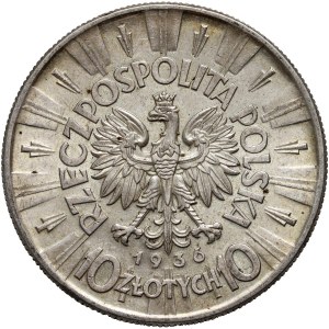 Second Polish Republic, 10 zlotys 1936, Warsaw, Józef Piłsudski