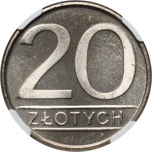 PRL, 20 zloty 1986, date étroite, PROOFLIKE