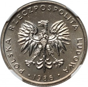 PRL, 20 zlotých 1986, úzky dátum, PROOFLIKE