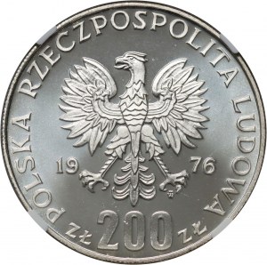 Poľská ľudová republika, 200 zlatých 1976, Hry XXI. olympiády, PROOF