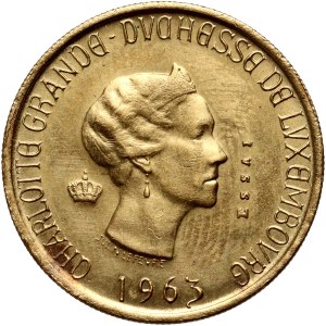 Luxembourg, 20 francs 1963, ESSAI (échantillon) - Or, tirage : 250 pièces.