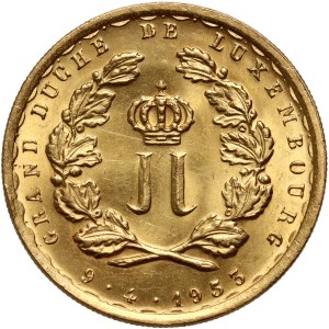 Lucembursko, hmotnost medaile 20 franků 1953