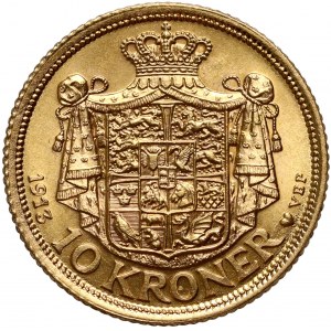 Dänemark, Krystian X, 10 Kronen 1913 VBP, Kopenhagen