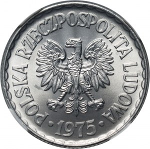 PRL, 1 zloty 1975, sans marque de fabrique