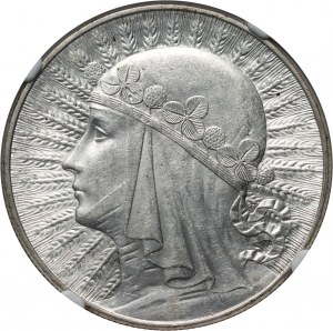 II RP, 10 Zloty 1932, Warschau, Kopf einer Frau