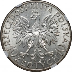 II RP, 10 zlotých 1932, Varšava, hlava ženy