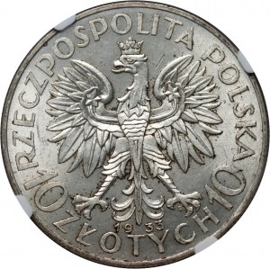 II RP, 10 zloty 1933, Varsavia, testa di donna