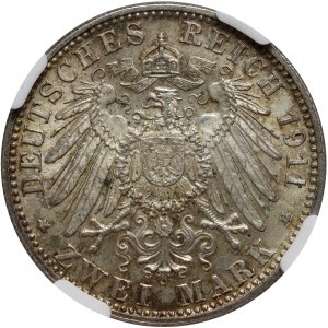Německo, Bavorsko, Otto, 2 značky 1911 D, Mnichov, 90. narozeniny Luitpolda