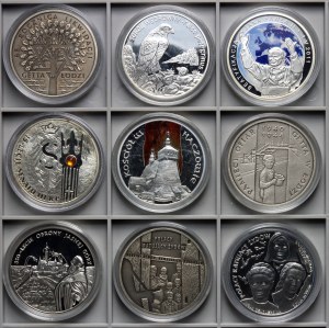 III RP, 20 złotych-zestaw 9 sztuk