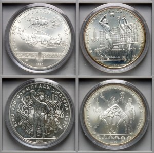 Russia, URSS, 10 rubli, Olimpiadi di Mosca 1980 - set di 4 pezzi