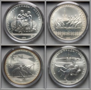 Russia, URSS, 10 rubli Olimpiadi di Mosca 1980 - set di 4 pezzi